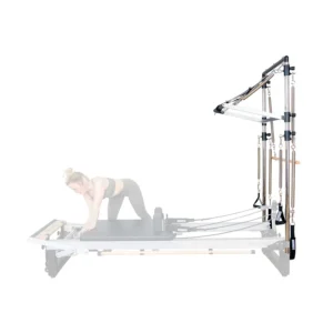 Half Pilates Cadillac (Frame Only) attached to an Align-Pilates reformer.